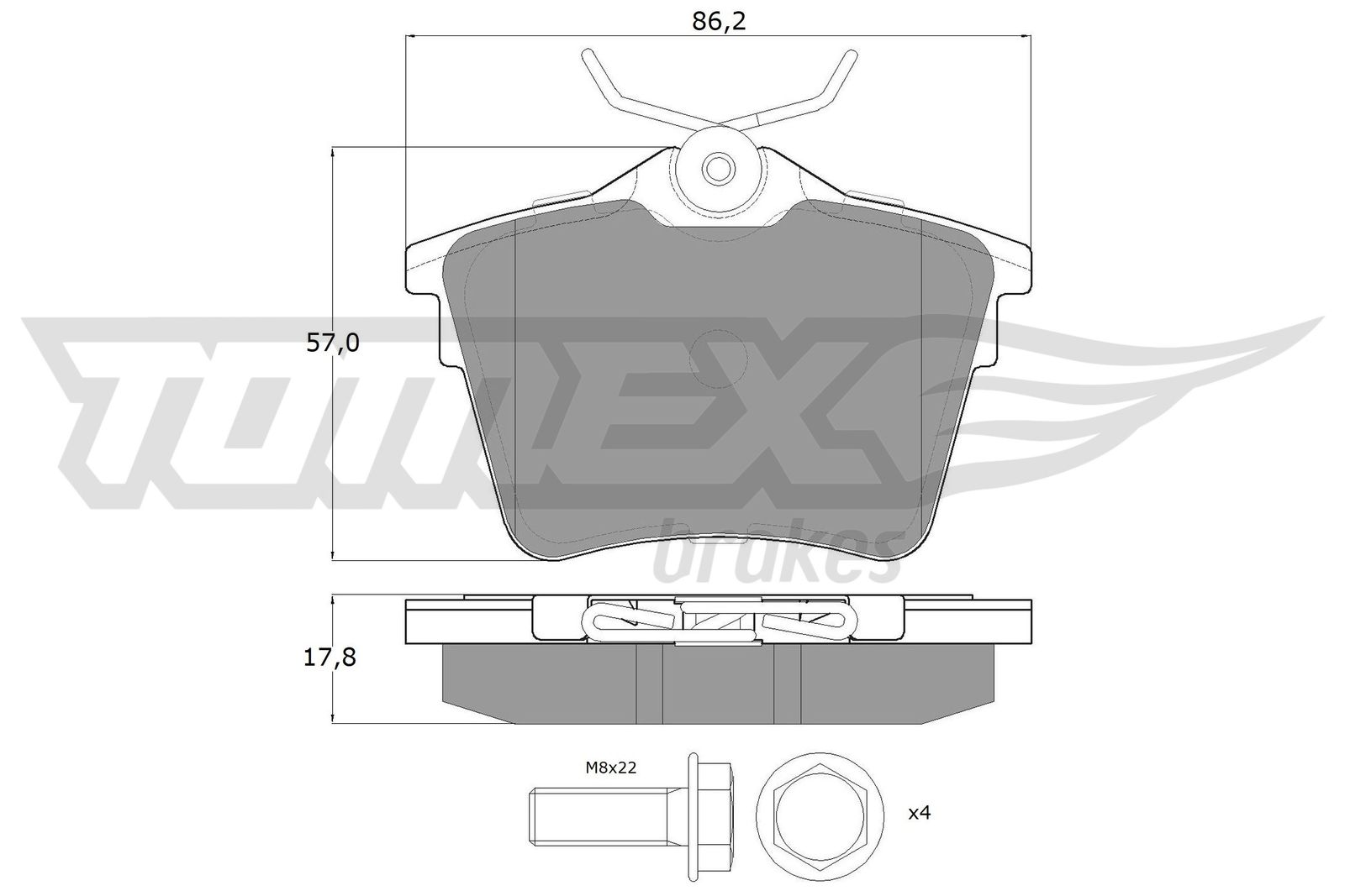 Sada brzdových platničiek kotúčovej brzdy TOMEX Brakes